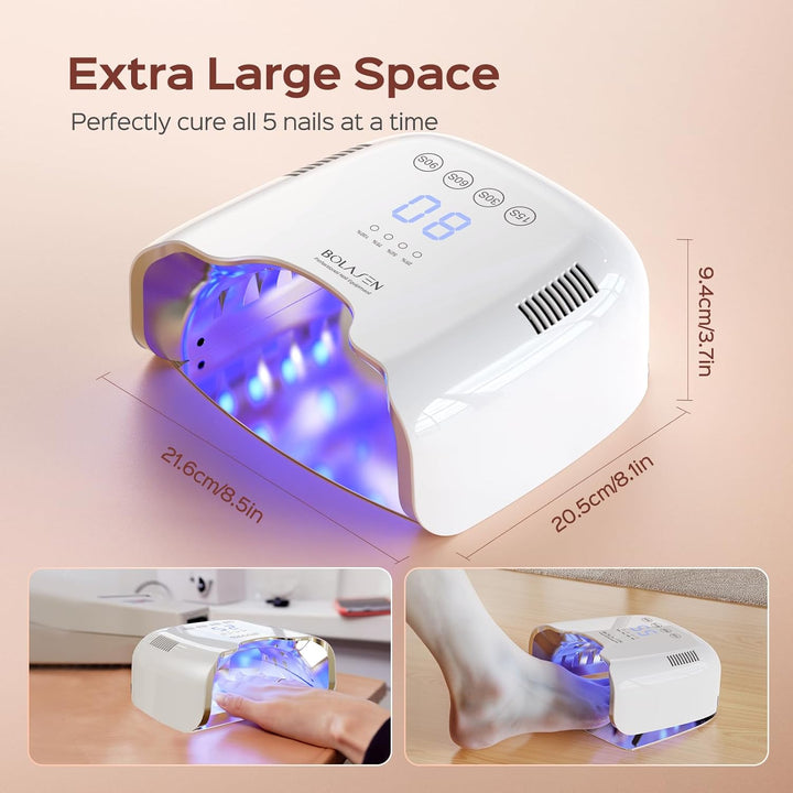 Cordless Rechargeable UV Nail Lamp - UV Light for Gel Nails with Metallic Reflector & Metal Base, 54W Portable Wireless LED Nail Dryer, Professional Fast Charger Curing Lamp for Salon P30 PRO