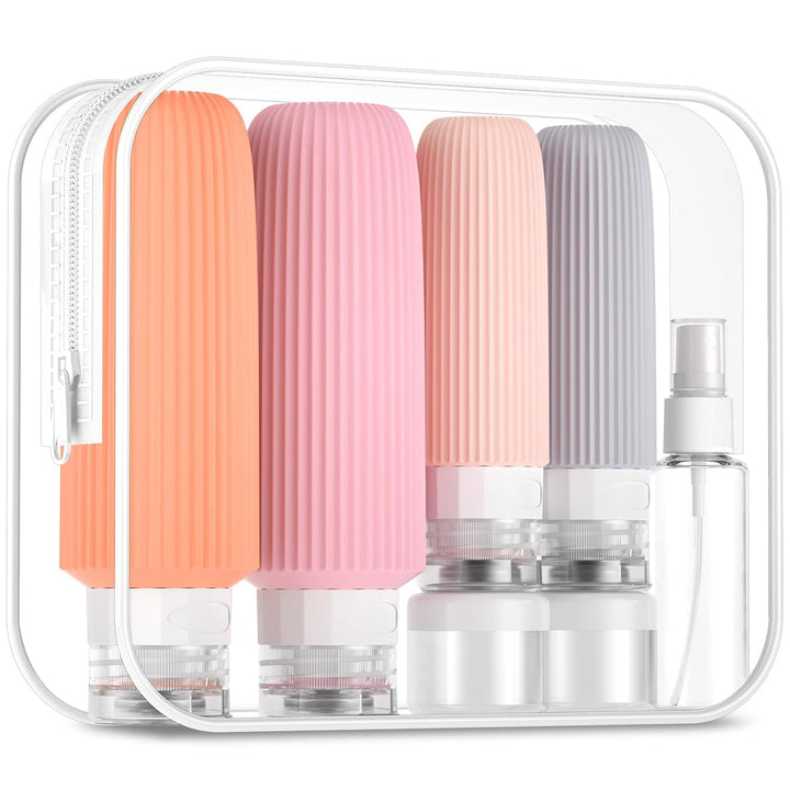 16 Pack Travel Bottles Set, TSA Approved Leak Proof Silicone Squeezable Containers for Toiletries, Refillable Travel Accessories for Conditioner, Shampoo, Lotion & Body Wash Accessories