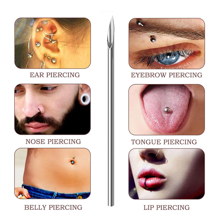 Body Piercing Needles, 40PCS Mixed Piercing Needles-12G.13G.14G.15G.16G.17G.18G.20G Individualized Package 5Pcs of Each Stainless Steel Sterile(Mixed)