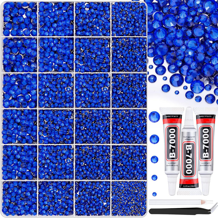 18000Pcs Resin Jelly Rhinestones for Bedazzling, Multicolor 3Mm Flatback Rainbow Gems, Bedazzler Kit with 3Pcs 10Ml B7000 Jewelry Glue for Crafts Crafting Book Shoes Nail Art