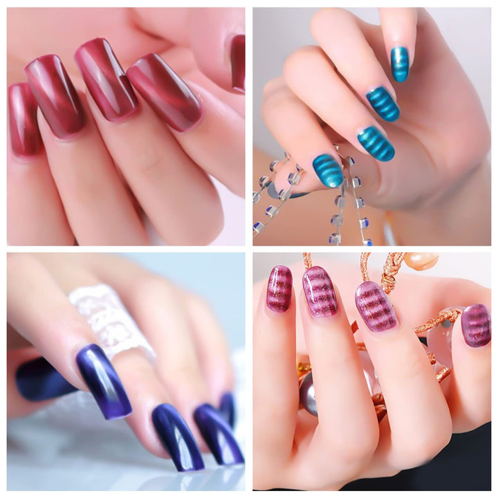 15Pcs Nail Magnet Set Cat Eye Gel Nail Polish Magnet Wand Magnetic Nail Polish Cat Eye Magnet for Nails Cat Eye Magnets Sticks Nail Design Tools Nail Art