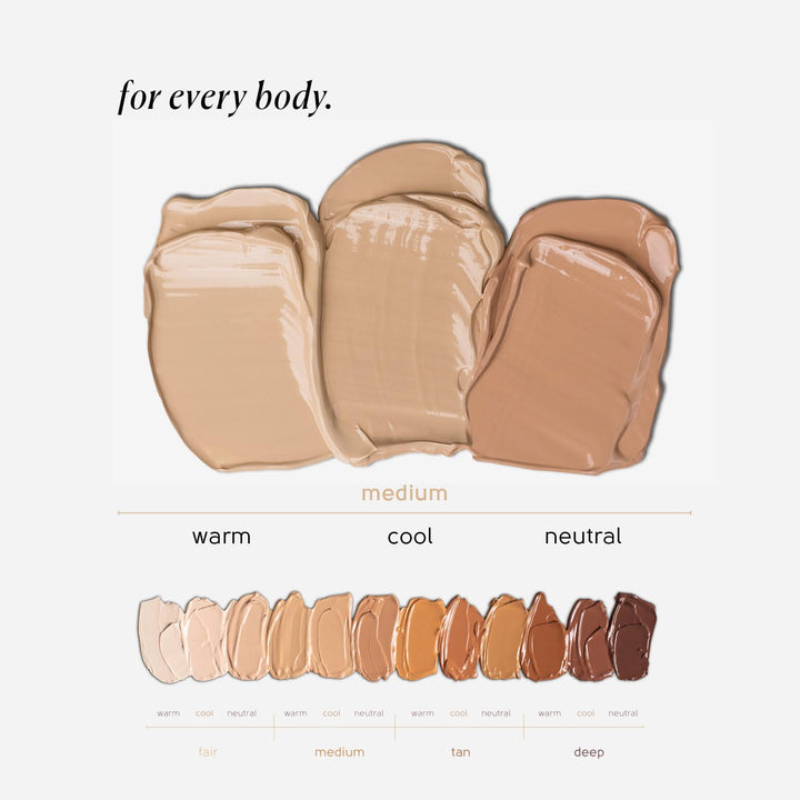 Tint Body Makeup, Lasts up to 48 Hours, Medium Coverage with Amino Acids, Hyaluronic Acid & Lysine, Semi Matte Finish, Water & Transfer Resistant, 3.38 Fl Oz - Medium Neutral