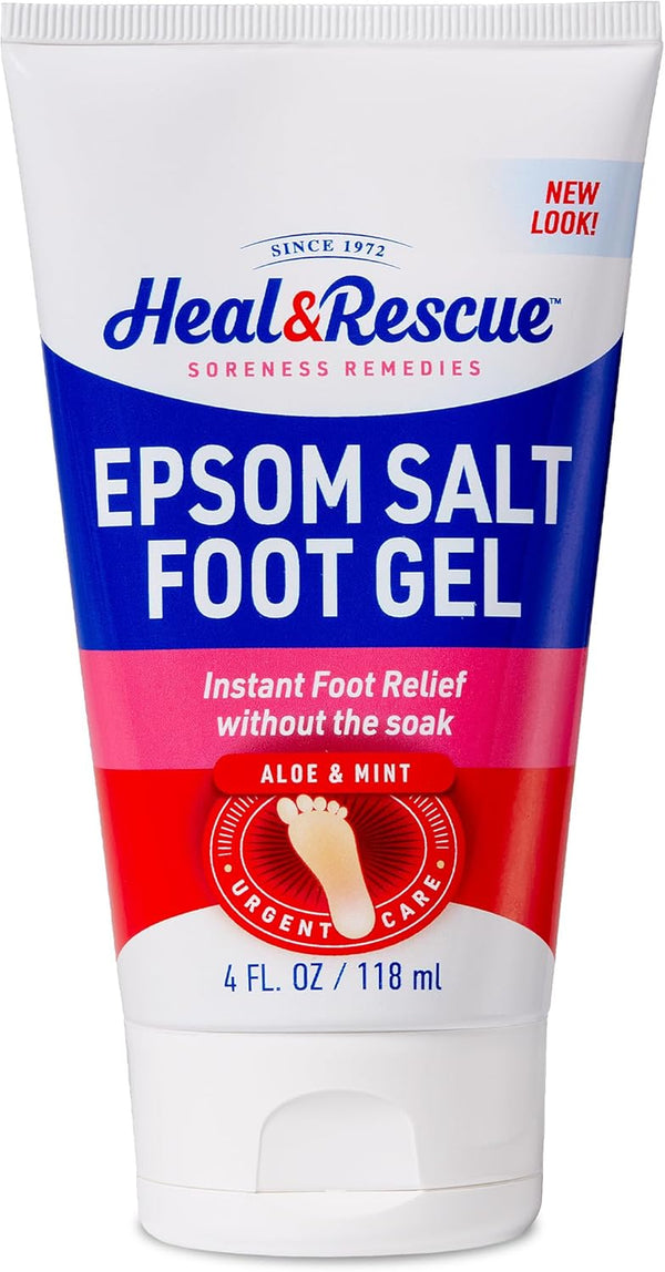 Epsom Salt Foot Gel, 4 Ounce, Soothing Relief for Painful, Tired, Aching Feet, Ditch the Foot Bath for Instant Relief