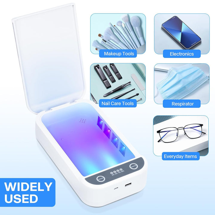 Nail Tool Sterilizer with Blue Light,Portable USB Sterilizer for Nail Tools Nail Cleaning Box Beauty Tool Cleaner Machine for for Nail Salon, Tweezers, Jewelry, Phone, Manicure Tools Cleaning