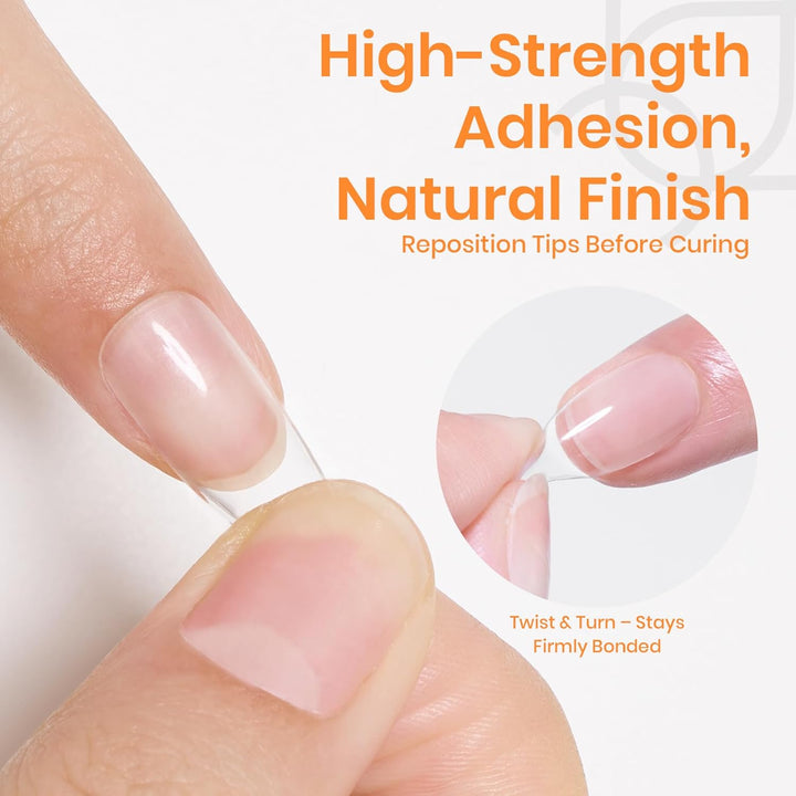 Beetles 2Pcs*20G Solid Nail Glue Gel, Tipex Soft Nail Tips Glue Super Strong for Acrylic Nails Extension Fake Nails Press on Nails, Christmas Nail Art, U V Light Required