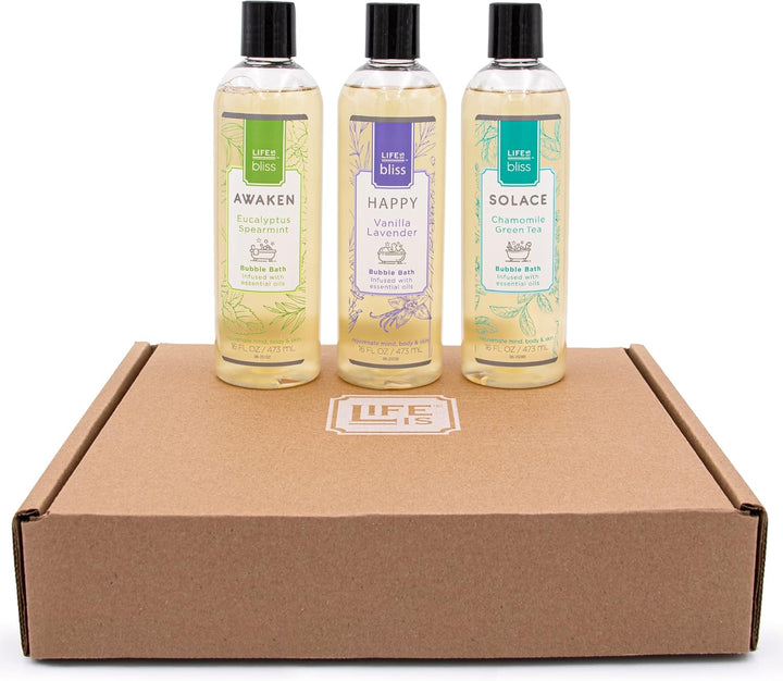 Bliss | 3 Fresh & Soothing Scents | Variety Pack | Liquid Bubble Bath 16 Fl Oz