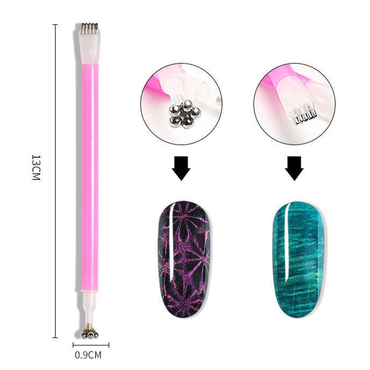 15Pcs Nail Magnet Set Cat Eye Gel Nail Polish Magnet Wand Magnetic Nail Polish Cat Eye Magnet for Nails Cat Eye Magnets Sticks Nail Design Tools Nail Art