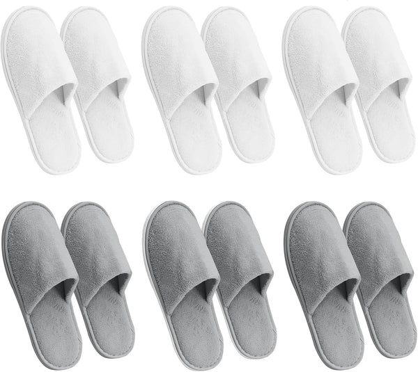 6 Pairs Disposable Slippers for Guests, Washable Spa Slippers House Slippers for Guests, Hotel Slipper Guest Slipper for Shoeless Home, Non Slip Indoor Slipper for Women Men