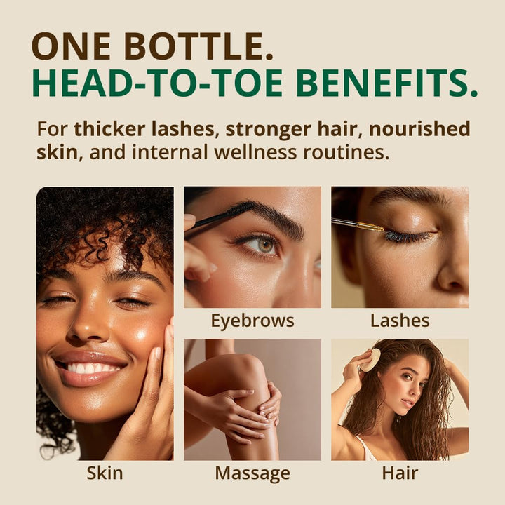 Castor Oil (16Oz Glass Bottle) USDA Certified Organic, 100% Pure, Cold Pressed, Hexane Free. Boost Hair Growth for Thicker, Fuller Hair, Lashes & Eyebrows.