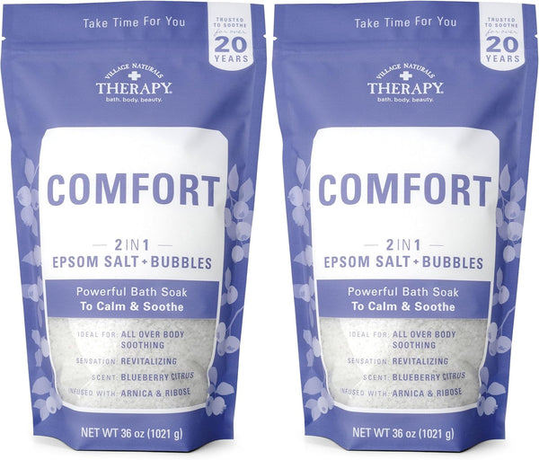 Comfort Foaming Bath Soak, Blueberry Citrus Scent, 36 Oz, Pack of 2