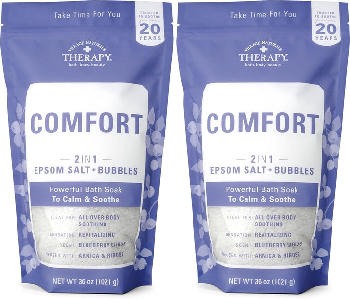 Comfort Foaming Bath Soak, Blueberry Citrus Scent, 36 Oz, Pack of 2
