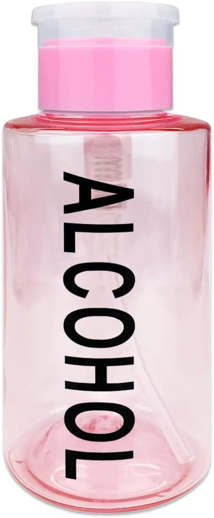 9Oz Gray with Word Imprint Push down Pump Dispenser Empty Refillerable Bottle with Flip Top Cap - for Nail Polish, Travel, Cosmetics Packaging