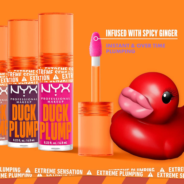 Duck Plump High Pigment Lip Gloss, Lip Plumper Gloss with Spicy Ginger - Clearly Spicy