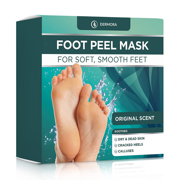 Foot Peel Mask - 2 Pack of Regular Size Skin Exfoliating Foot Masks for Dry, Cracked Feet, Callus, Dead Skin Remover for Baby Soft Feet, Original Scent