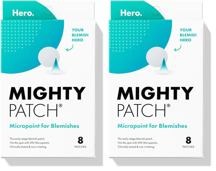 Micropoint Large Hydrocolloid Pimple Patches for Face Blemishes from , Acne Stickers for Early Stage Zits & Hidden Pimples, 395 Proprietary Micropoints, 8 Count