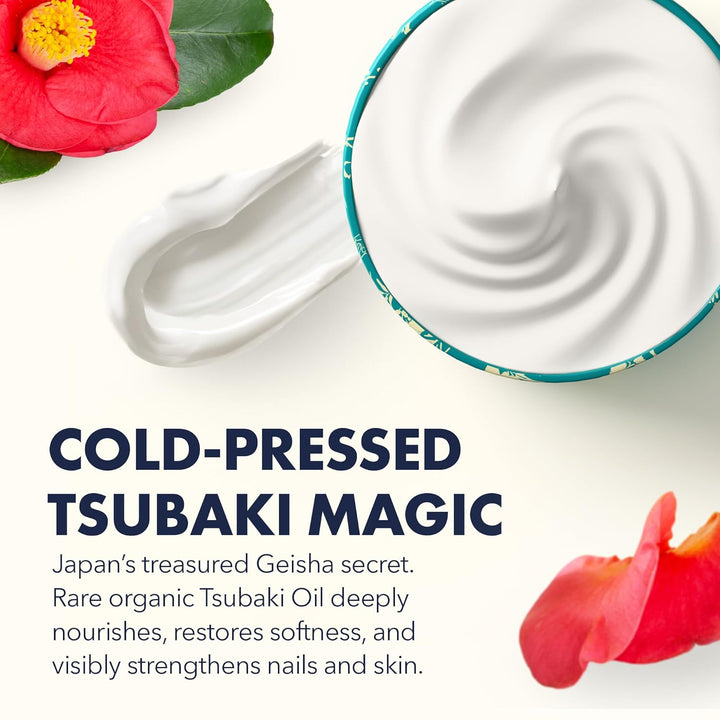 Hand & Cuticle Rescue Cream | Organic Nail Strengthener & Balm | Dry, Cracked Hands, Elbows & Feet | Shea Butter, Tsubaki & Jojoba Oil | Nail Repair & Growth, Vegan - 1 Pack (0.88 Oz)