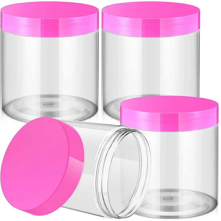 4 Pieces round Wide-Mouth Leak Proof Plastic Container Jars with Lids for Travel Storage Makeup Beauty Products Face Creams Oils Salves Ointments DIY Making(1 Ounce,White)