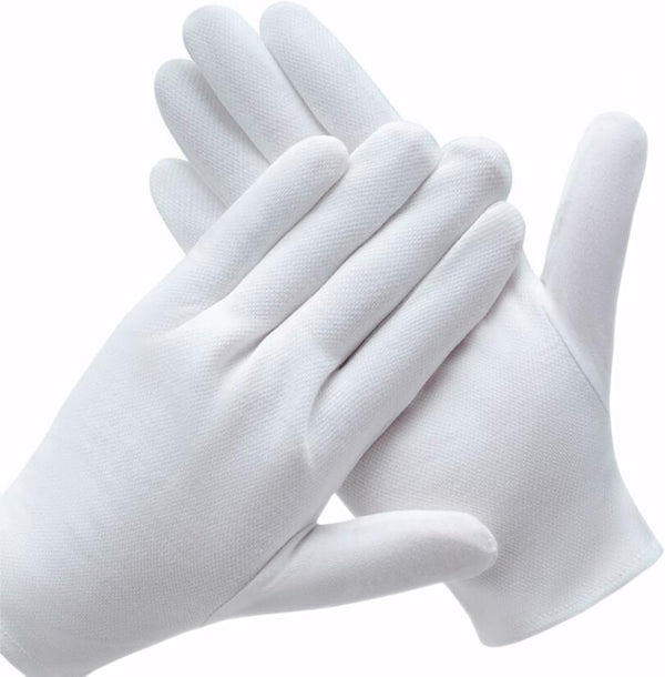 3 Pairs White Cotton Gloves for Dry Hands Eczema SPA Moisturizing - Work Glove Liners for Serving Costume Inspection