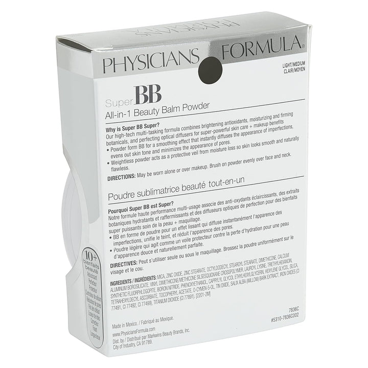Super BB Cream All-In-1 Beauty Balm Powder Light/Medium | Dermatologist Tested, Clinicially Tested