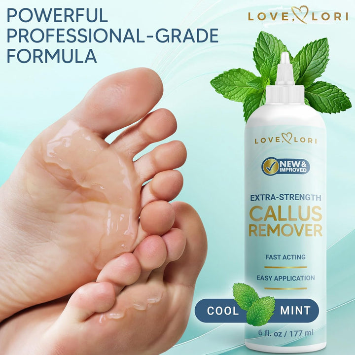 Callus Remover for Feet (Extra Strength) Foot Callus Remover Gel - Feet Scrubber, Pedicure Spa Tools, 6Oz