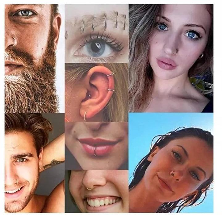 50PCS Mixed Body Piercing Needles, 12G 14G 16G 18G 20G Disposable Sterile Stainless Steel Piercing Needles for Ear Nose Navel Belly Nipple Tongue Lip Piercing