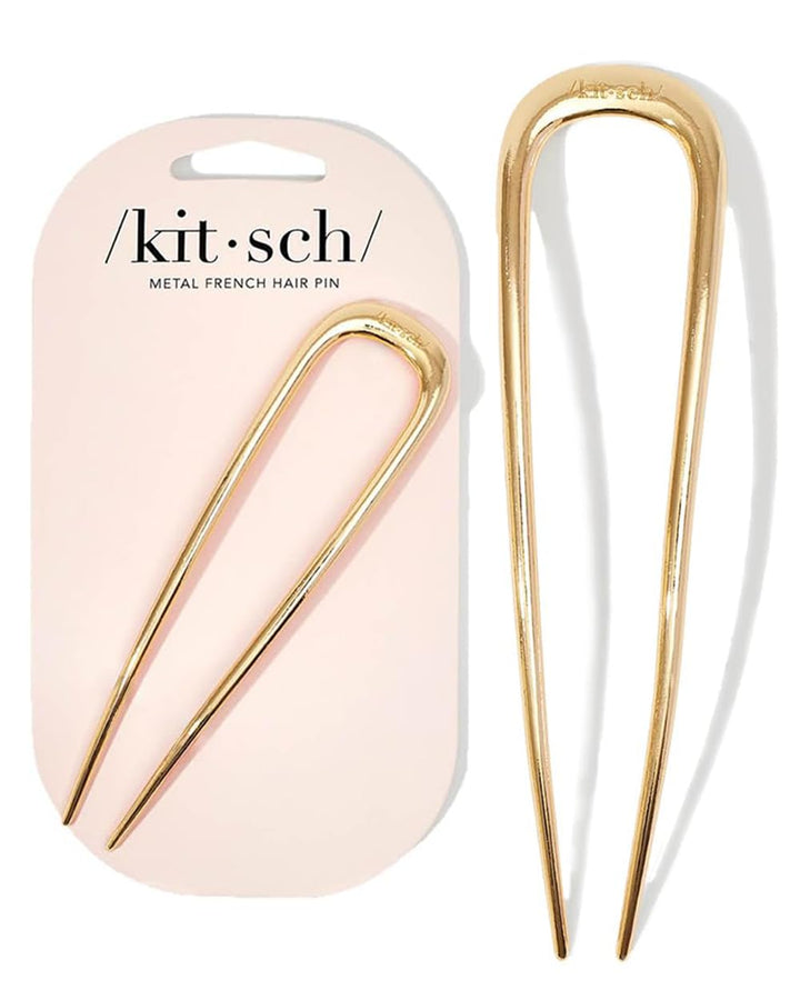 French Hair Pins for Women – Elegant & Durable Metal Hair Fork for Updos, Chignon, Bun & Twist Hairstyles, Secure Hold All Day, Comfortable Fit | Ideal Gifts for Women- Gold, 1Pc