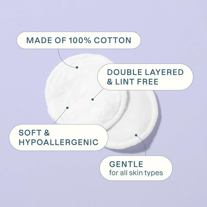 Premium Cotton Rounds for Face (300 Count) - Makeup Remover Pads, Hypoallergenic, Lint-Free | 100% Pure Cotton (Packaging May Vary)