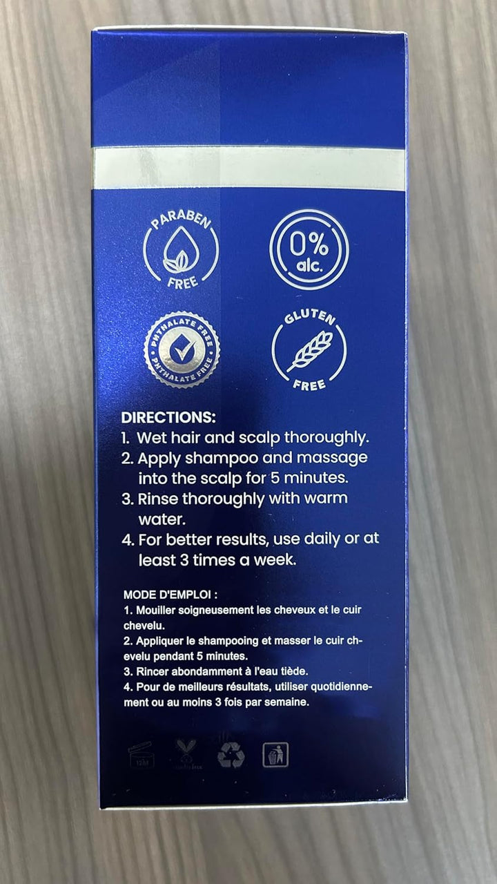 Biotion Hair Growth Shampoo for Men: Natural Thickening Shampoo with Tea Tree Oil Ginseng Mint for Hair Loss and Thinning Hair - 10.1 Fl.Oz, Dark Blue