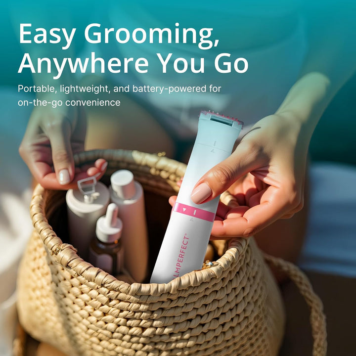 Clio  Electric Bikini Trimmer - Travel-Friendly Hair Shaver for Smooth, Dual Blade for Close Shave, Use Wet or Dry - Battery-Powered + Trimming Guide Included