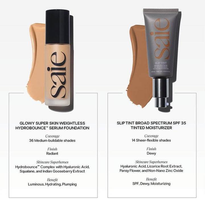 Slip Tint Tinted Moisturizer with SPF 35 - Light Coverage, Glowy Skin Tint & Mineral Sunscreen for Face with Hydrating Hyaluronic Acid - Summer Makeup Essential - Shade Three (1.35 Oz)