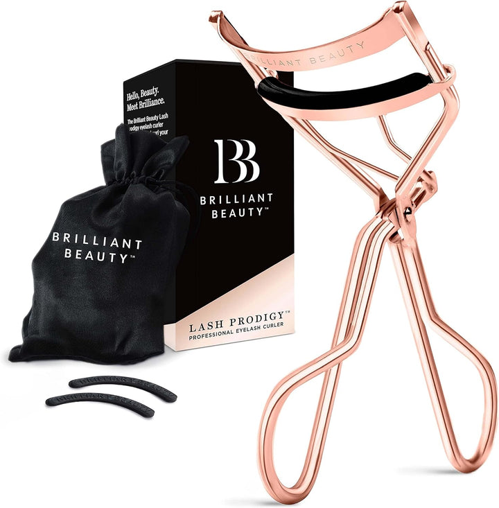 Eyelash Curler with Satin Bag & Refill Pads - Award Winning - No Pinching, Just Dramatically Curled Eyelashes for a Lash Lift in Seconds (Rose Gold)