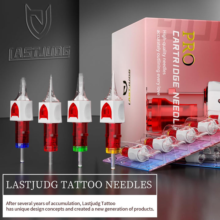 20PCS Tattoo Cartridge Needles #12 (9RS) Standard round Shader Tattoo Needles with Membrane Professional Disposable and Safety Tattoo Needles for Tattoo Pen