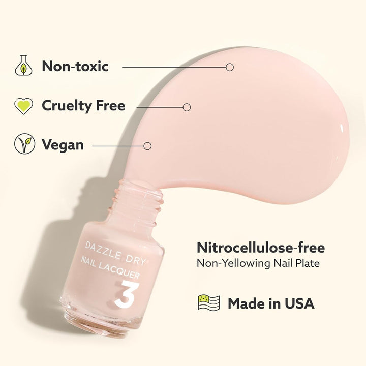 Mini Kit 4 Step System - Prima Ballerina, a Sheer and Milky Delicate Pink That Makes a Beautiful French Base. (5 Piece Kit / 5 Manicures)