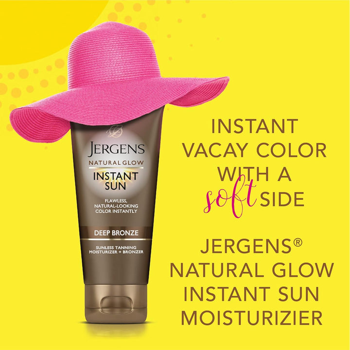 Natural Glow Instant Sun Tanning Moisturizer + Bronzer, Lightweight Sunless Tanning for Natural-Looking Color, Deep Bronze, 6 Oz