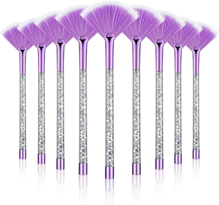 9 Pieces Facial Fan Mask Brushes, Soft Facial Applicator Brushes Tools for Peel Glycolic Makeup for Mud Cream(Champagne)