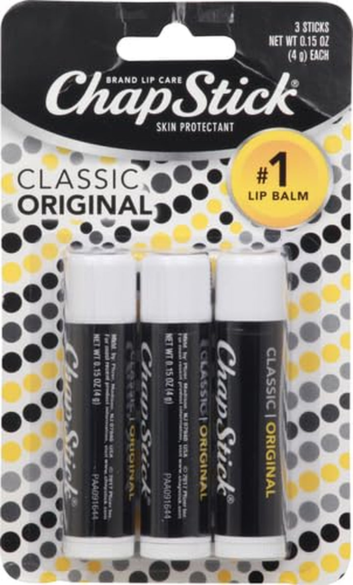 Classic Original Lip Balm Tubes, Lip Care - 0.15 Oz (Pack of 3)