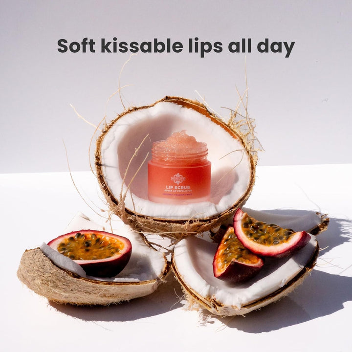 - Lip Exfoliator Scrub & Moisturizer - Sugar Scrubs for Soft Smooth Lips, Overnight Hydration, Brighten Dark Lips - Stocking Stuffer Gifts for Women - Coconut Passion Fruit Flavor- 20G/0.7Oz