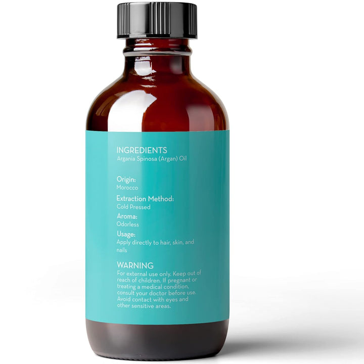 Argan Oil for Skin and Face, 4 Fl Oz - Cold Pressed, Light, Pure Argan Oil for Hair - Aceite De Argan