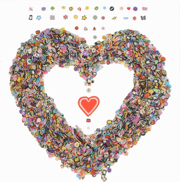 5000 Pcs 3D Nail Art Slice,Fruits Animals Flowers Slices for Slime Mini Fruit Fimo Clay Slices Hundreds Pattern for Nail Stuff DIY,1/5 Inch.