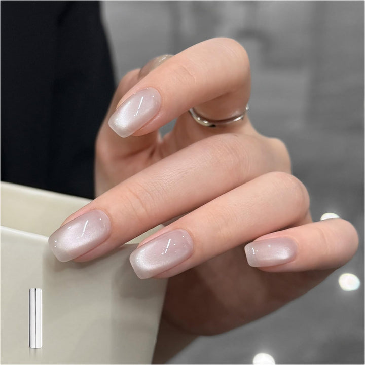 Glassy Cat Eye Gel Nail Polish, 16Ml Glitter Holographic UV Gel Polish with Magnet, Reflective Translucent, 2341 Silvery Moonlight