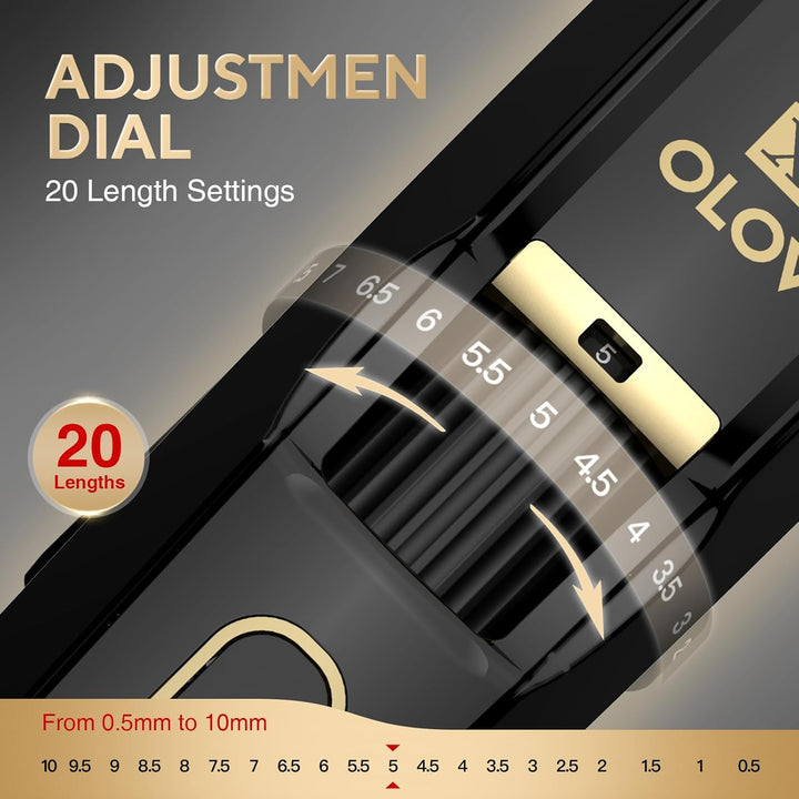 Men'S Beard Trimmer - All-In-One Trimmer with Precision Dial - Premium Facial Hair Groomer - Adjustable 20 Length Setting, USB Recharge Dock, Cordless Waterproof Wet/Dry Clipper