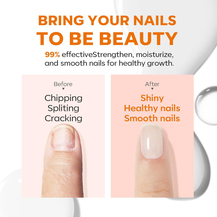 Nail Strengthener, Milky White Nail Polish Natural Nail Concealer Foundation Air Dry Nail Growth Polish for Damaged Nails Imperfection Masking Gifts for Women 15Ml