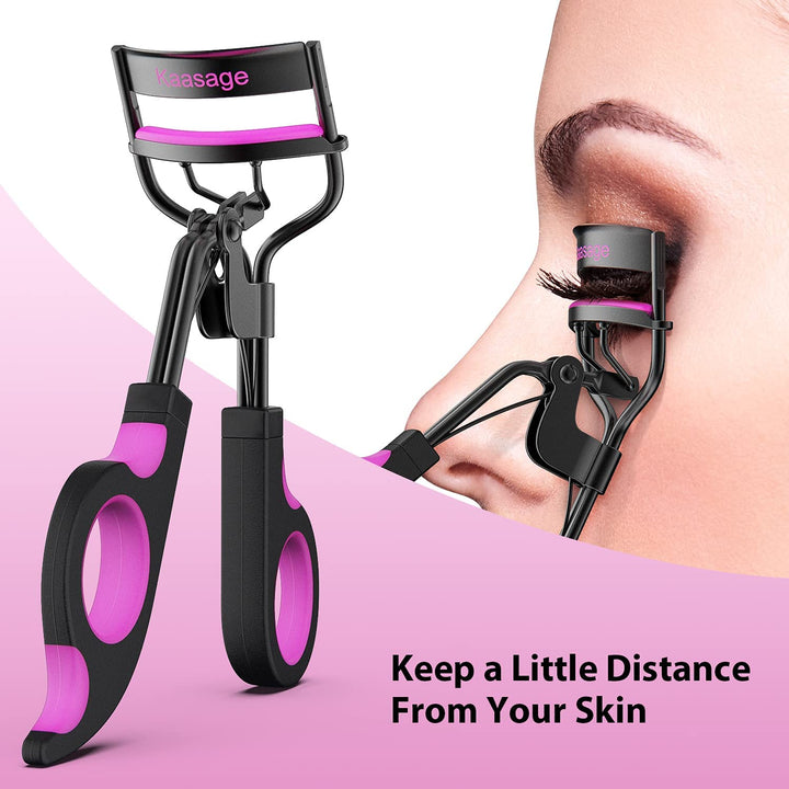 Eyelash Curler with Pads, Lash Curler with 5 Extra Silicone Replacement Pads, Achieve Perfect Curls in 5 Seconds