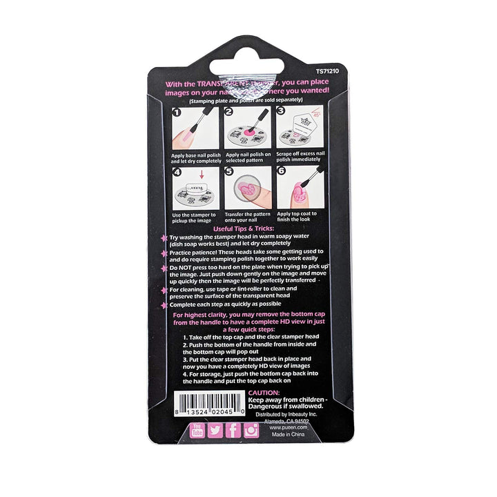 35Mm HD Chunky Transparent Soft Stamper and Scraper Set - Nail Art - Stamping Tools - CLEAR - BH000706