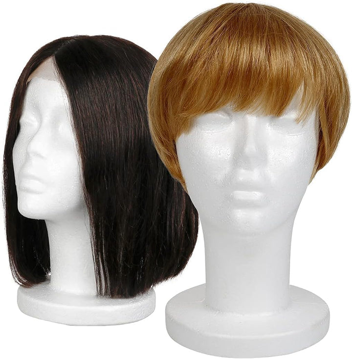 11.4-Inch Styrofoam Mannequin Head (1 Pack) - White Foam Wig Stand for Wigs, Hats, Masks, Hairpieces, Arts, Crafts, DIY Projects, Salon Display, and Travel Use