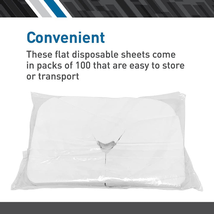 Disposable Face Cradle Covers - 1 Pack of 100 Sheets - Medical-Grade, Ultra Soft, Luxurious, Non-Sticking Massage Face Covers/Headrest Covers for Massage Tables & Massage Chairs