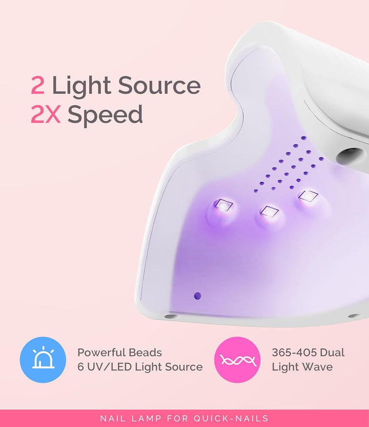 UV Nail Lamp, ART06F UV Light for Gel Nails, Nail Dryer with 2 Timer, Fast Curing Gel Nail Polish Nail Art Tools for Desk and Handheld Use, Starter-Friendly Mini Manicure Accessories-White