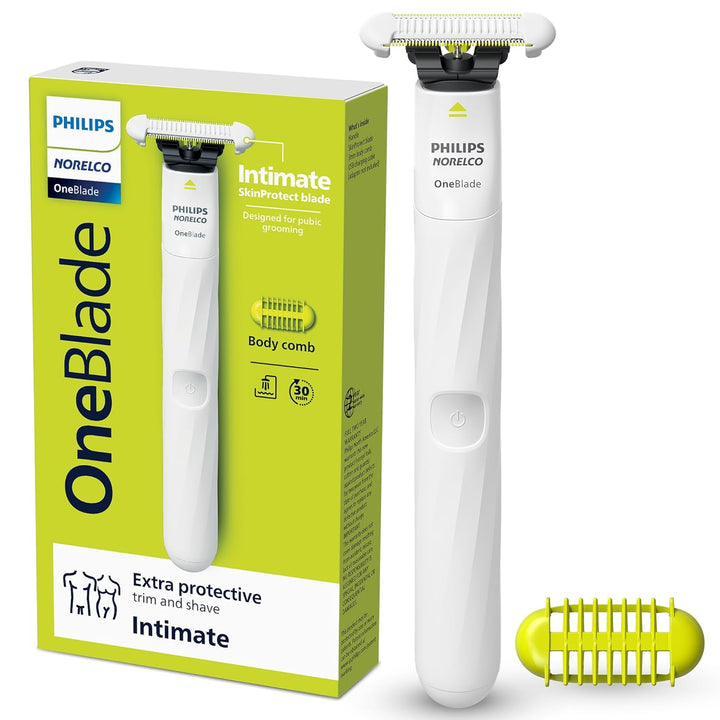 Oneblade Intimate, Designed for Pubic Grooming, Trim & Shave with Extra Skin Protection, Waterproof, Model QP1924/70
