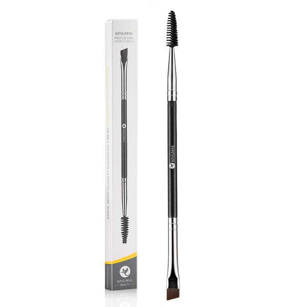 Eyebrow Brush Spoolie Professional Double-Ended Angled Eye Brow Brush for Lining and Shaping Brows or Lashes (Black)