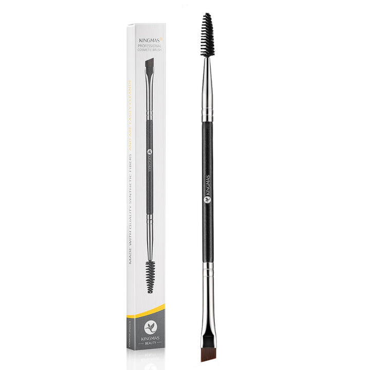 Eyebrow Brush Spoolie Professional Double-Ended Angled Eye Brow Brush for Lining and Shaping Brows or Lashes (Black)